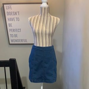 Free people dark wash denim skirt